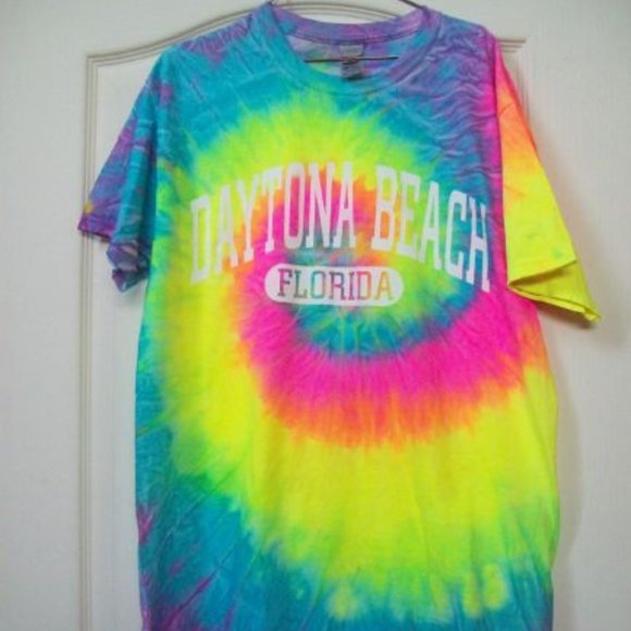 Gildan Tops - DAYTONA BEACH FLORIDA TIE DYE T-SHIRT (GILDAN)